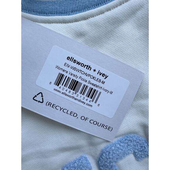 Ellsworth+Ivey Womens Varsity Pickle Sweatshirt-Ivory-Medium - Picture 3 of 5